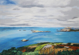 Bleu Oceanique Gabriel Riesnert_Pastel Huile_24x34cm_2025