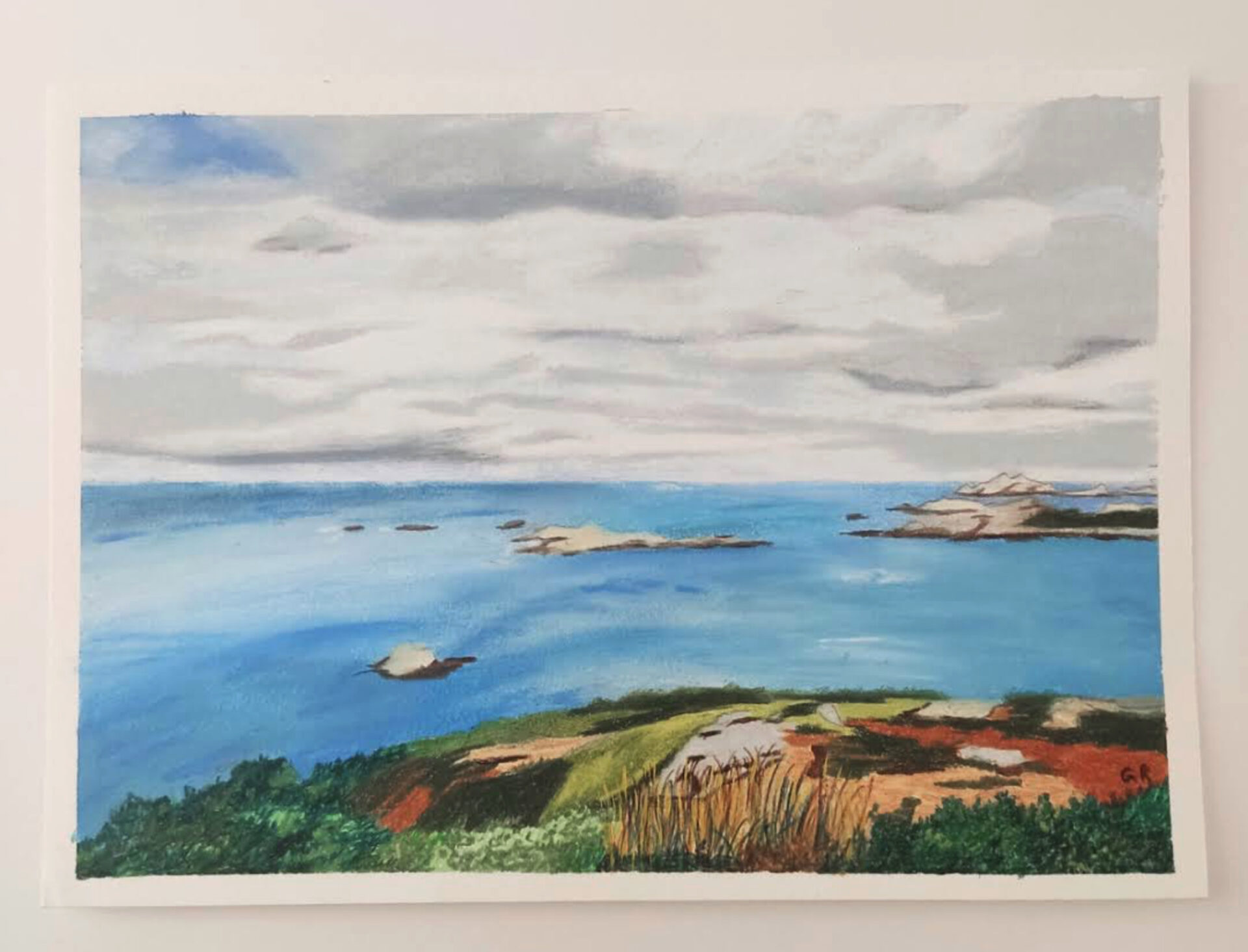 Bleu Oceanique Gabriel Riesnert_Pastel Huile_24x34cm_2025_4