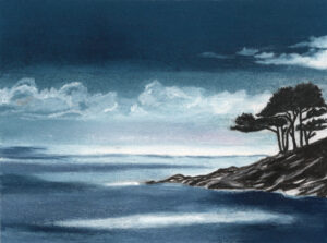 Bleu Nuit Gabriel Riesnert_18x24_Pastel Fusain sur papier_2025_1