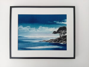 Bleu Nuit Gabriel Riesnert_18x24_Pastel Fusain sur papier_2025_2