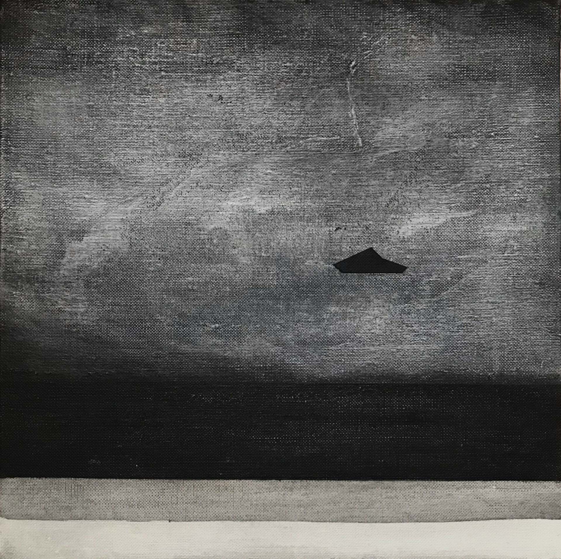 Fata Morgana Fabien Granet fusain acrylique et encre de chine sur toile 30x30cm 2025