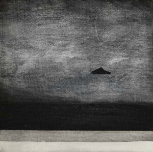 Fata Morgana Fabien Granet fusain acrylique et encre de chine sur toile 30x30cm 2025