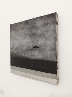 Fata Morgana Fabien Granet fusain acrylique et encre de chine sur toile 30x30cm 2025