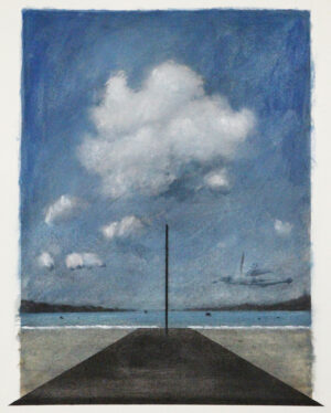 La cale Fabien Granet aquarelle fusain et pastel sur papier 41x31cm 2024