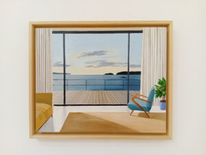 Fenêtre sur mer Gabriel Riesnert 41x33 cm Huile sur Lin 2025_2