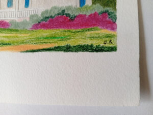 Lac dans un paysage Gabriel Riesnert_Dessin Crayons de couleur_A3_2026_2