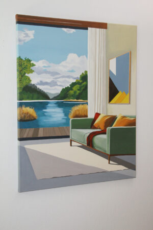 Fenêtre sur lac Gabriel Riesnert_Huile sur toile_65x81cm_2026_2